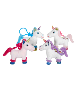 PENDENTIF PELUCHE LICORNE ( 11 cm ) WALDHAUSEN