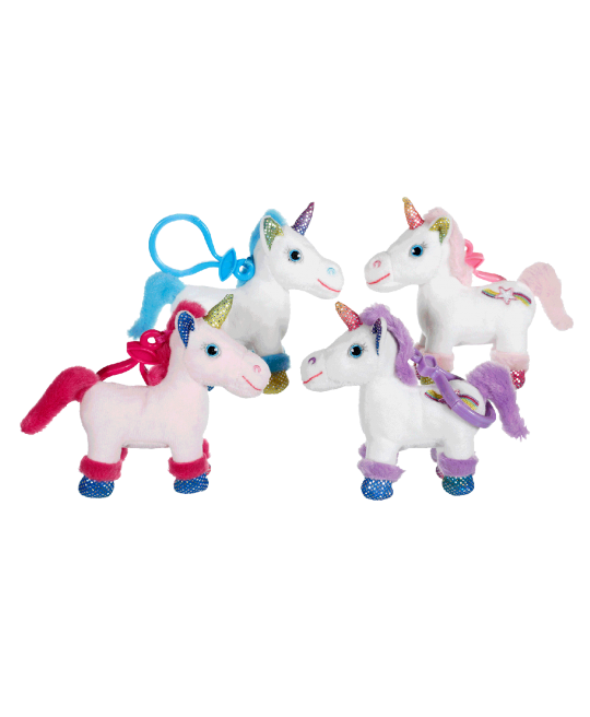 PENDENTIF PELUCHE LICORNE ( 11 cm ) WALDHAUSEN