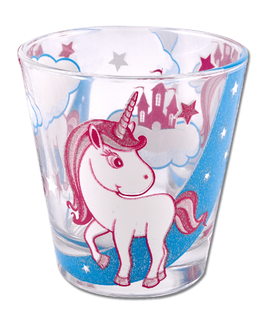 VERRE LICORNE AVEC PAILLE