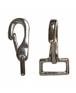 Mousqueton bridon nickelÃ© 6