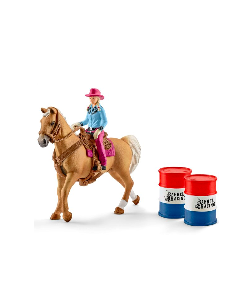 Kit de jeux Barrel Racing avec Cowgirl
