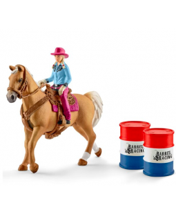 Kit de jeux Barrel Racing avec Cowgirl